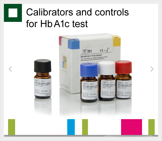 Calibrators for HbA1c test  2 x 0.5 mL (2 different levels).